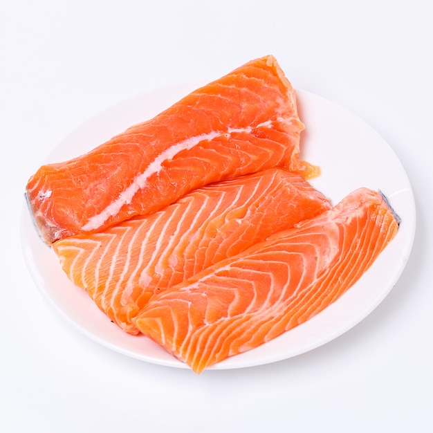 Slice of raw salmon