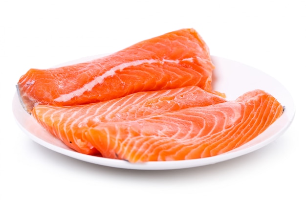 Slice of raw salmon