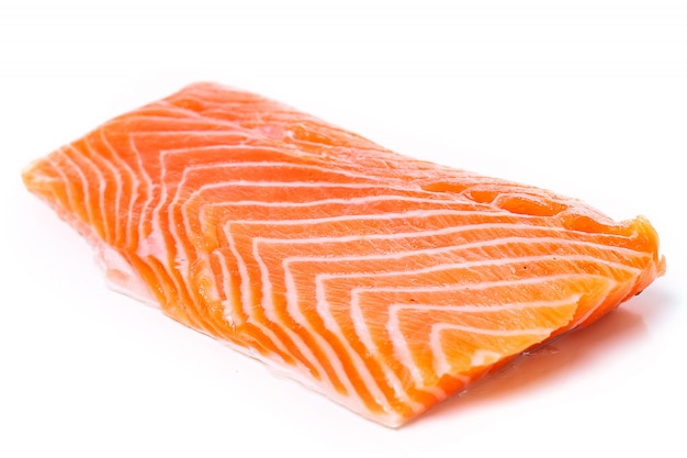 Free photo slice of raw salmon