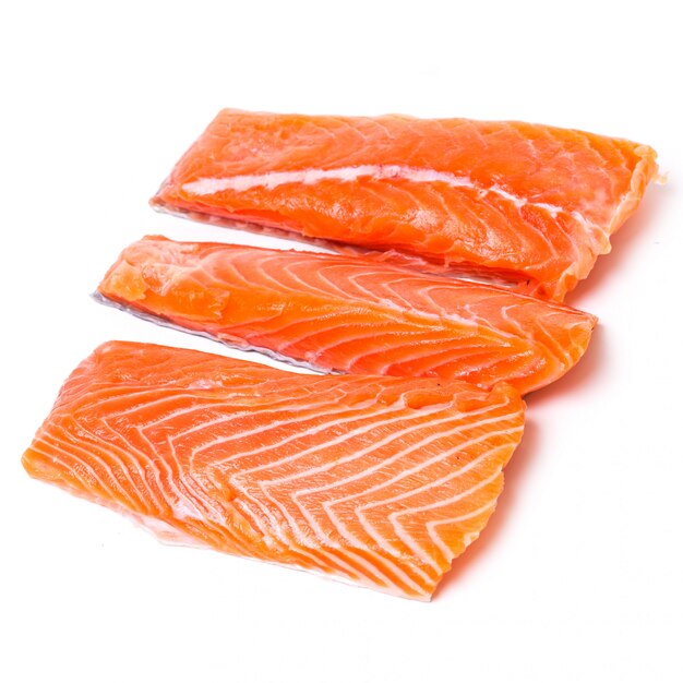 Slice of raw salmon