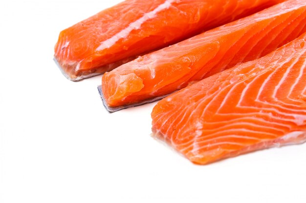 Slice of raw salmon