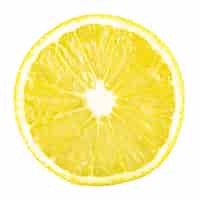 Free photo slice ripe lemon citrus fruit on a white.