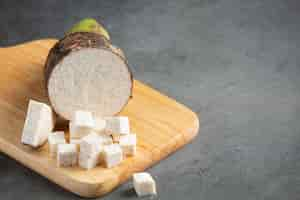 Free photo slice of taro on table