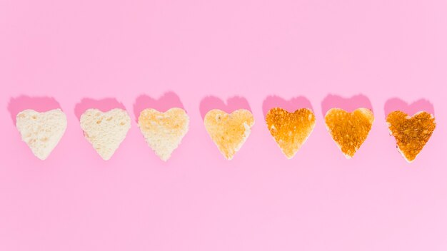 Slice of toasted bread with heart shape