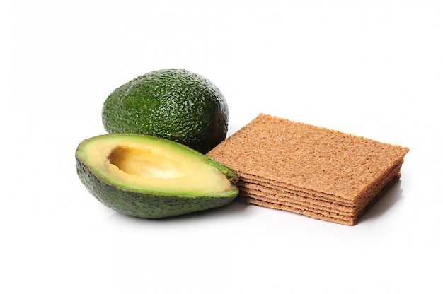 Sliced avocado isolated