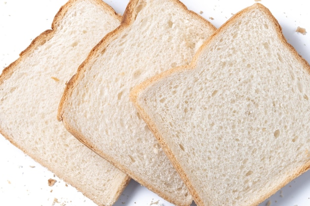 Foto gratuita pane bianco a fette isolato su sfondo biancoxa