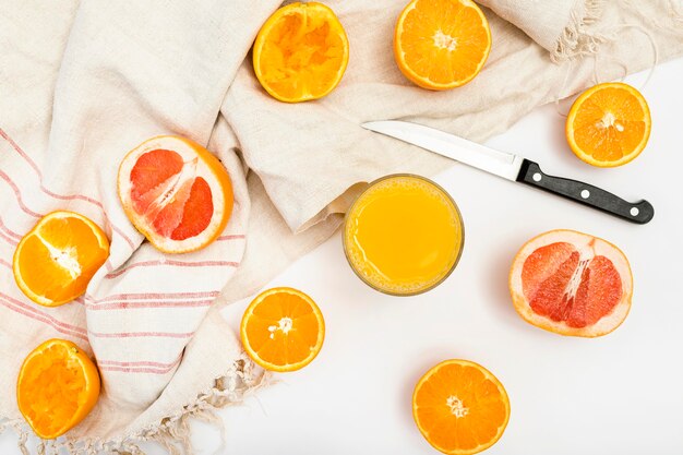 Slices of exotic fruit and knife