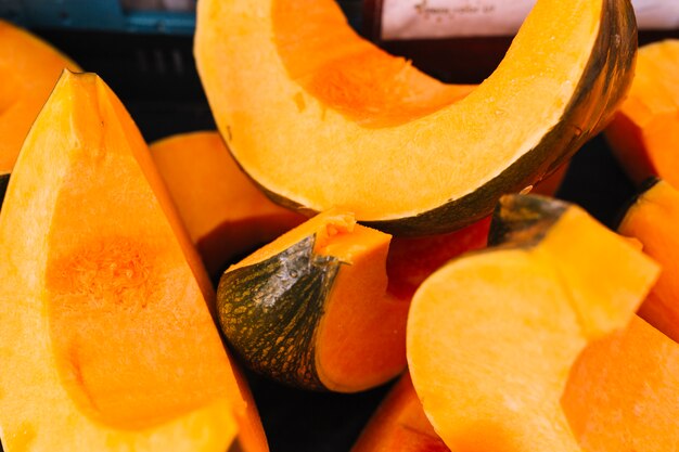 Slices of fresh pumpkin