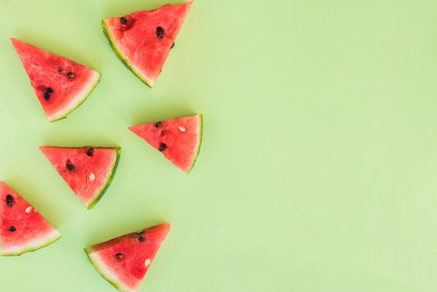 Slices of fresh red fruits