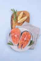 Free photo slices of fresh salmon slices