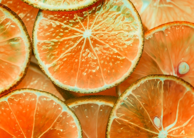 Бесплатное фото Ломтики свежесрезанного апельсина