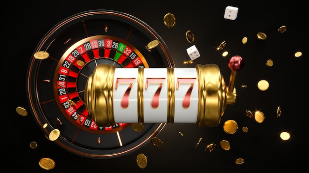 Premium Photo | Slot machine with roulette wheel