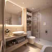 Free photo small bathroom decorated in modern style