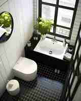 Free photo small bathroom space with modern style furniture