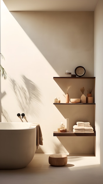 Free photo small bathroom space with modern style interior design