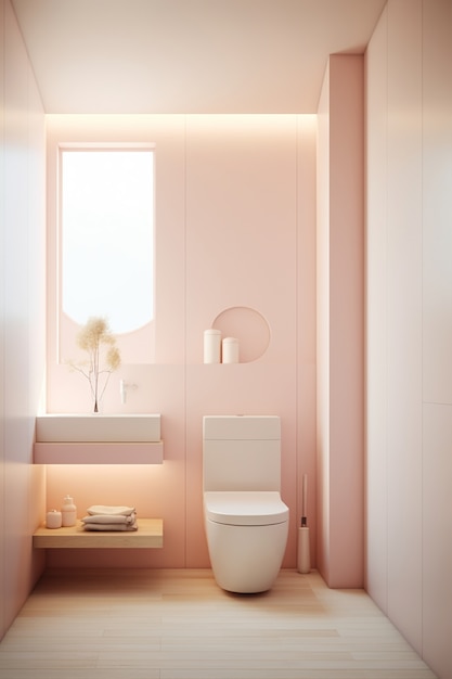 모던한 디자인의 작은 욕실
