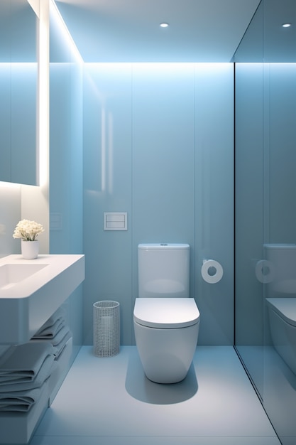 Free photo small bathroom with modern design