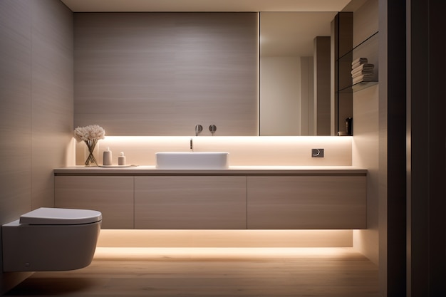 Foto gratuita piccolo bagno dal design moderno