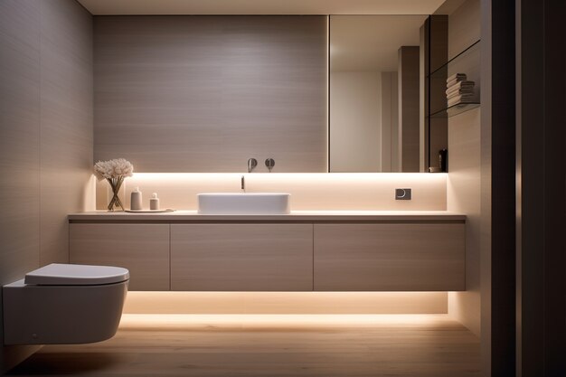 Маленькая ванная комната с современным дизайном
