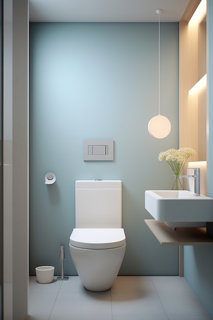 Foto gratuita piccolo bagno dal design moderno