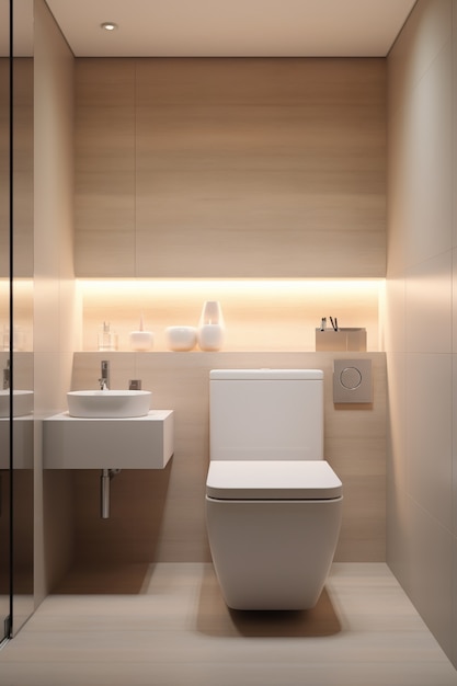 Foto gratuita piccolo bagno dal design moderno