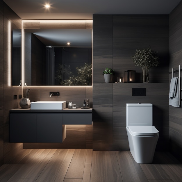 Free photo small bathroom with modern style ai generated