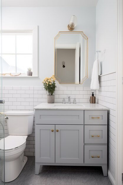 small bathroom with modern style ai generated