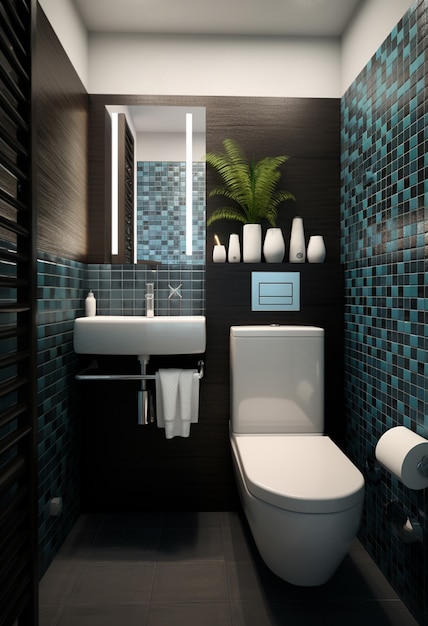 Free photo small bathroom with modern style ai generated