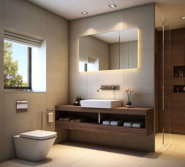 Small bathroom with modern style ai generated