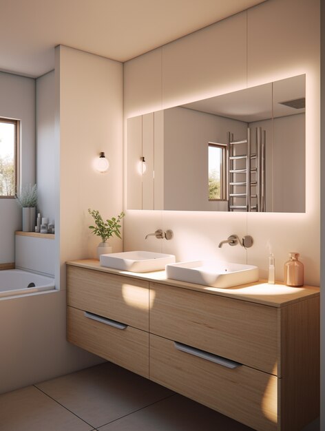 Small bathroom with modern style ai generated