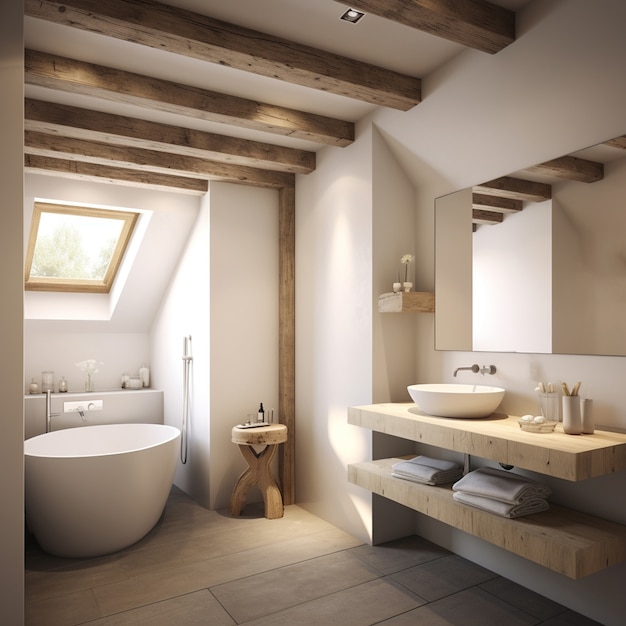 Free photo small bathroom with modern style ai generated