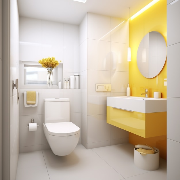 Free photo small bathroom with modern style ai generated