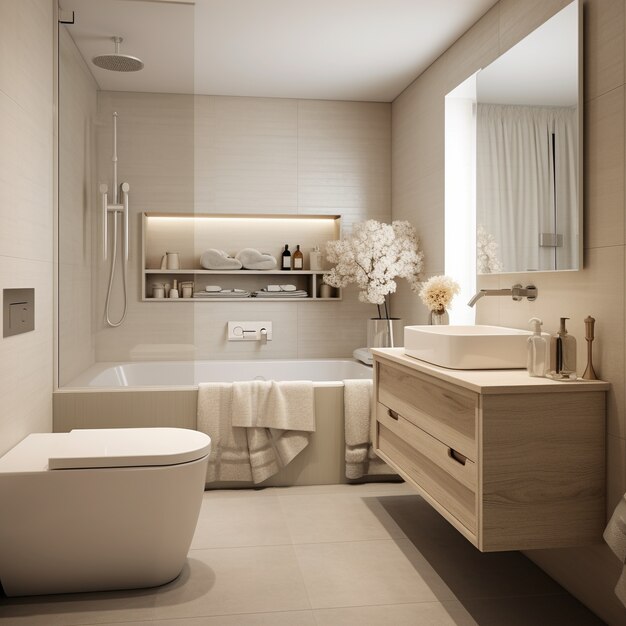 Small bathroom with modern style and decor