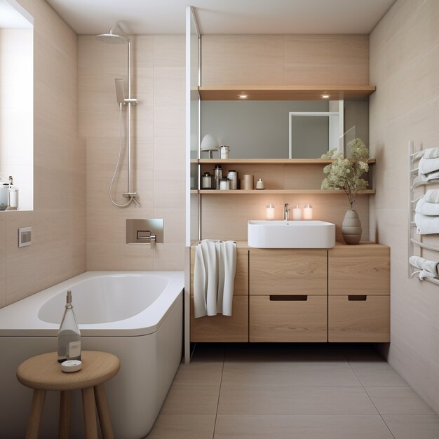 Small bathroom with modern style and decor