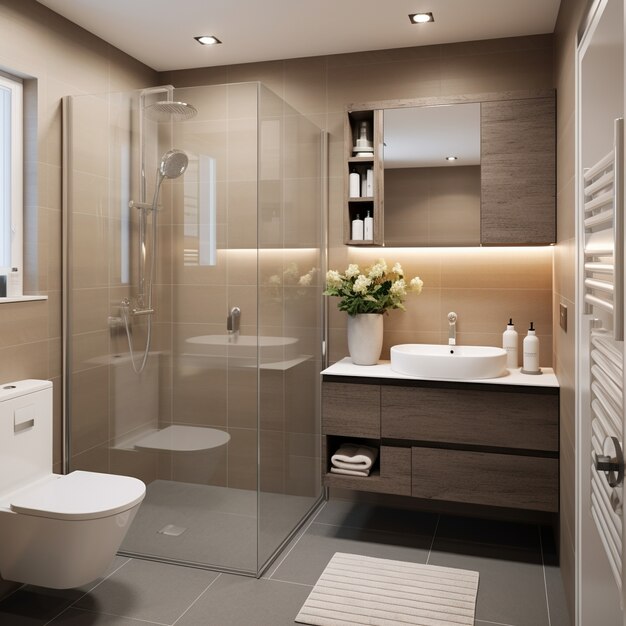 Small bathroom with modern style and decor