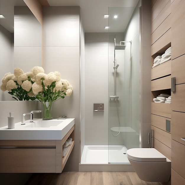 Small bathroom with modern style and decor