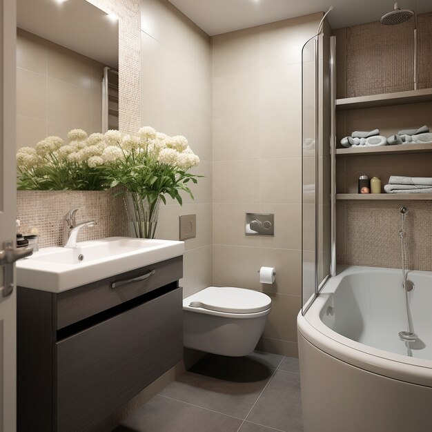 Small bathroom with modern style and decor