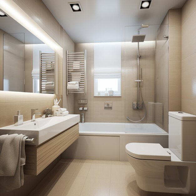 Small bathroom with modern style and decor