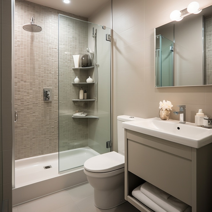Free Photo small bathroom with modern style and decor