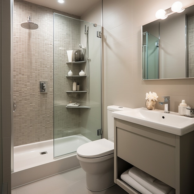 Small bathroom with modern style and decor