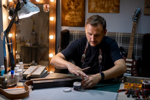 Small business manager in his workshop