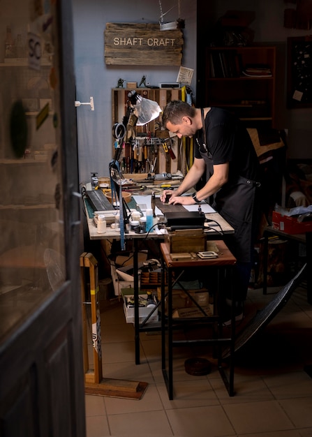 Small business manager in his workshop