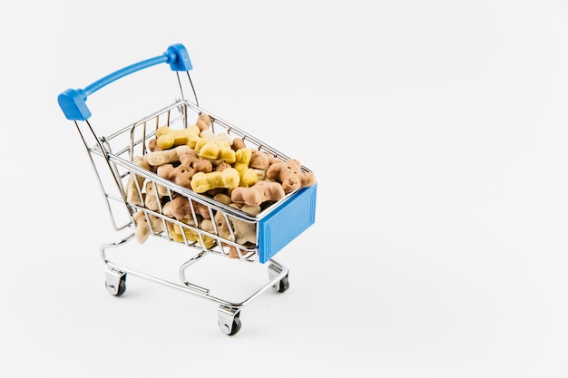 Small cart with treats for dogs