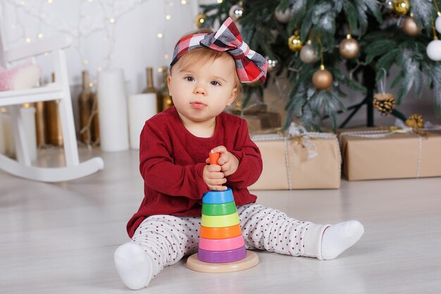 small child baby in dress