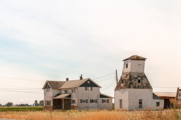 Small farm in a large field