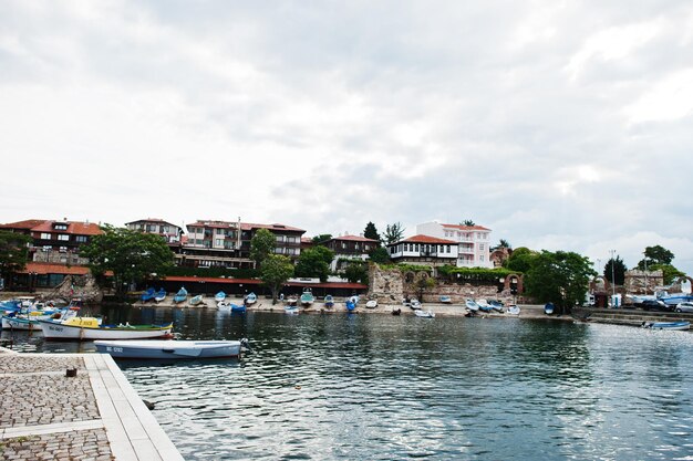 Small fish boats on old port Nessebar