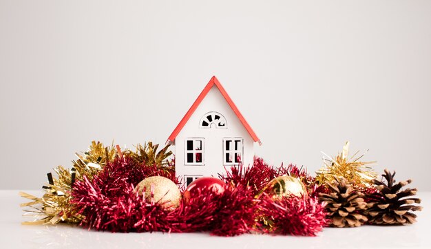 Small house with christmas decoration