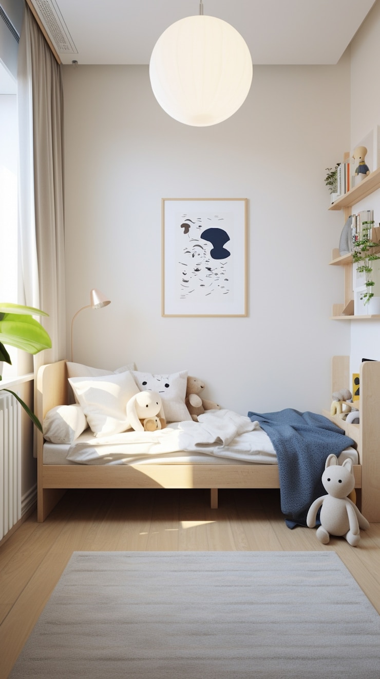 Free Photo small and juvenile bedroom arrangement