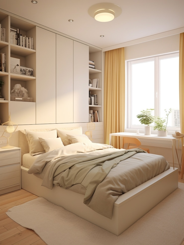 Free Photo small and juvenile bedroom arrangement