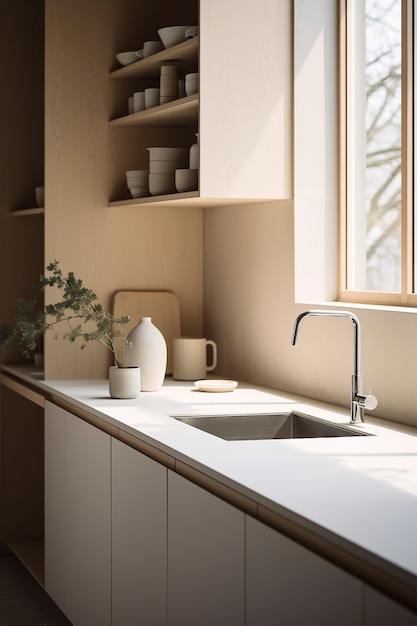 Small kitchen space with modern design